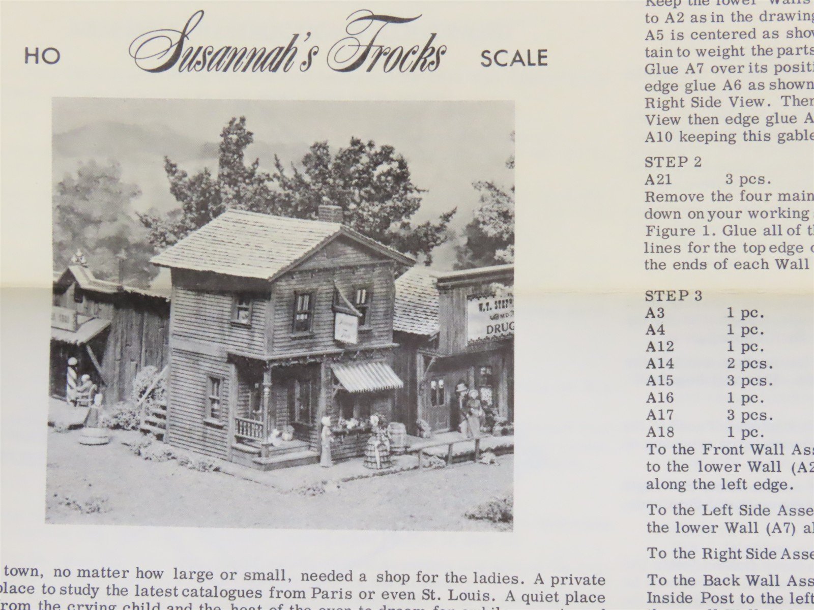 HO Scale Campbell 375 Susannah's Frocks Building Craftsman Kit