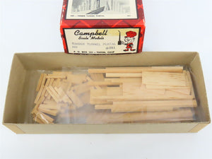 HO Scale Campbell 351 Timber Tunnel Portal Building Craftsman Kit