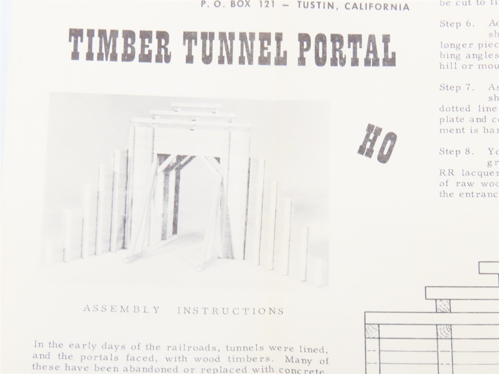 HO Scale Campbell 351 Timber Tunnel Portal Building Craftsman Kit