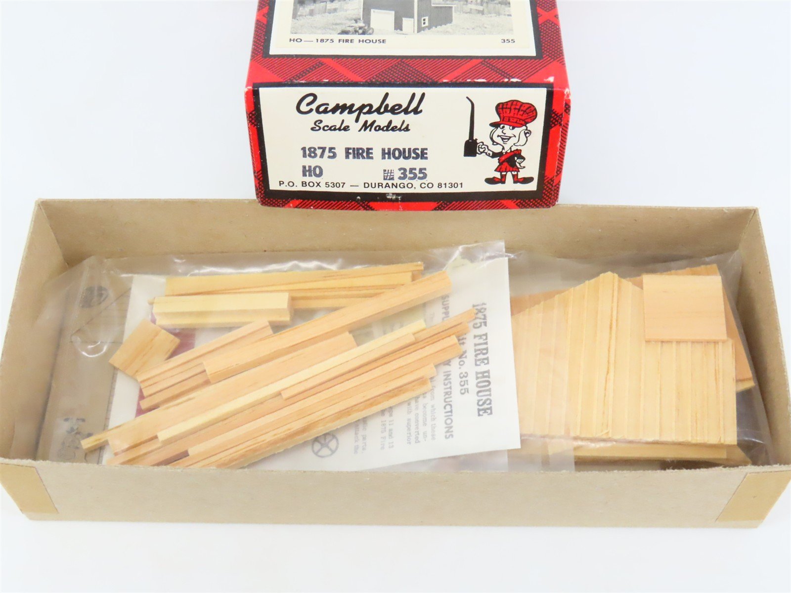HO Scale Campbell 355 1875 Fire House Building Craftsman Kit