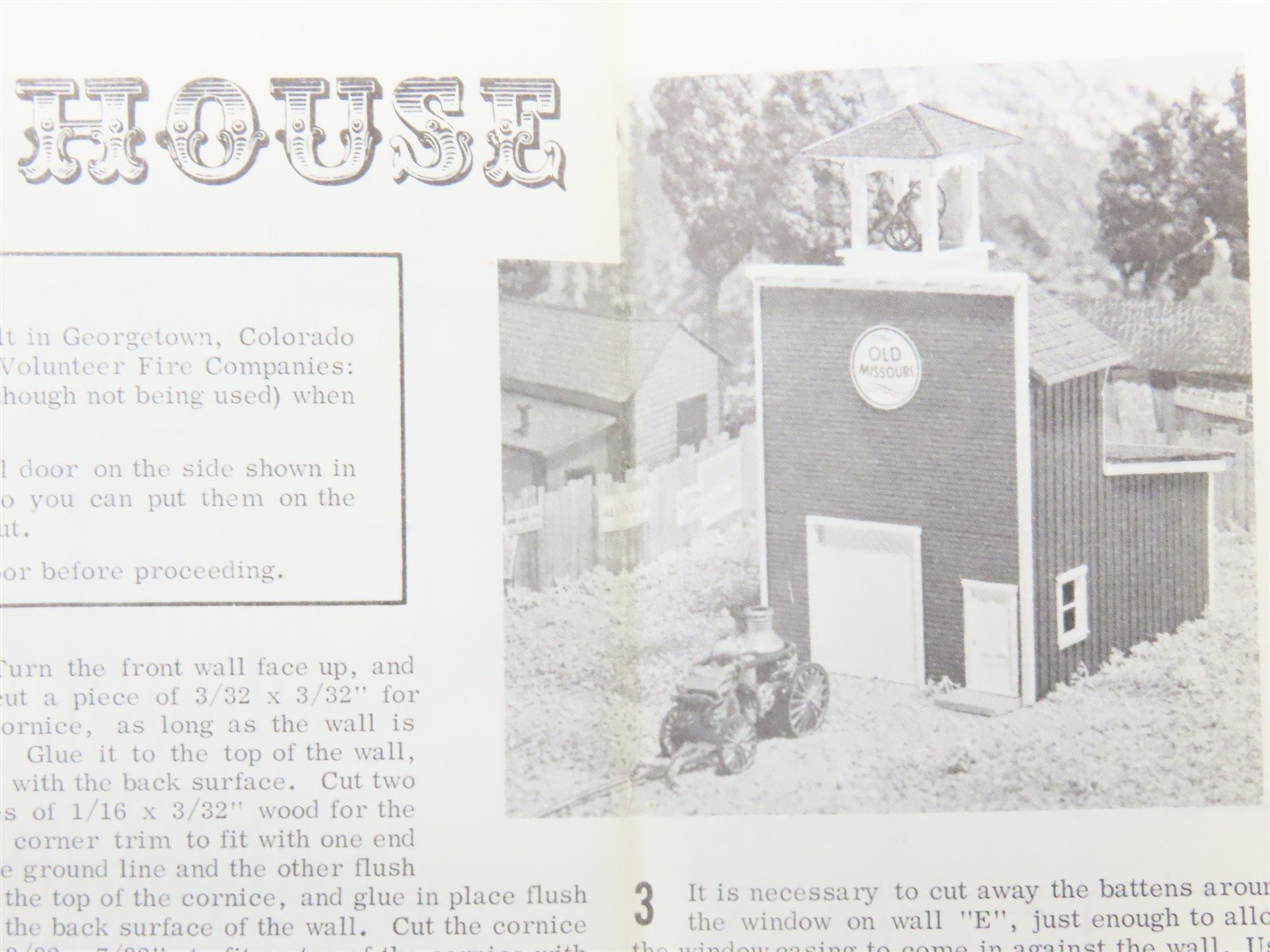 HO Scale Campbell 355 1875 Fire House Building Craftsman Kit