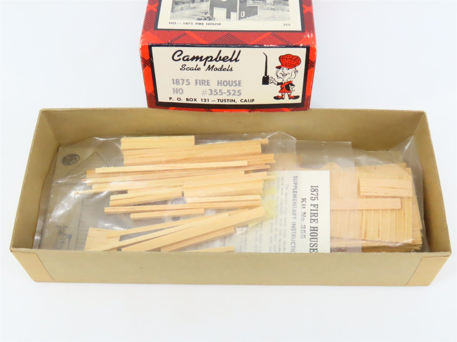 HO Scale Campbell 355-525 1875 Fire House Building Craftsman Kit