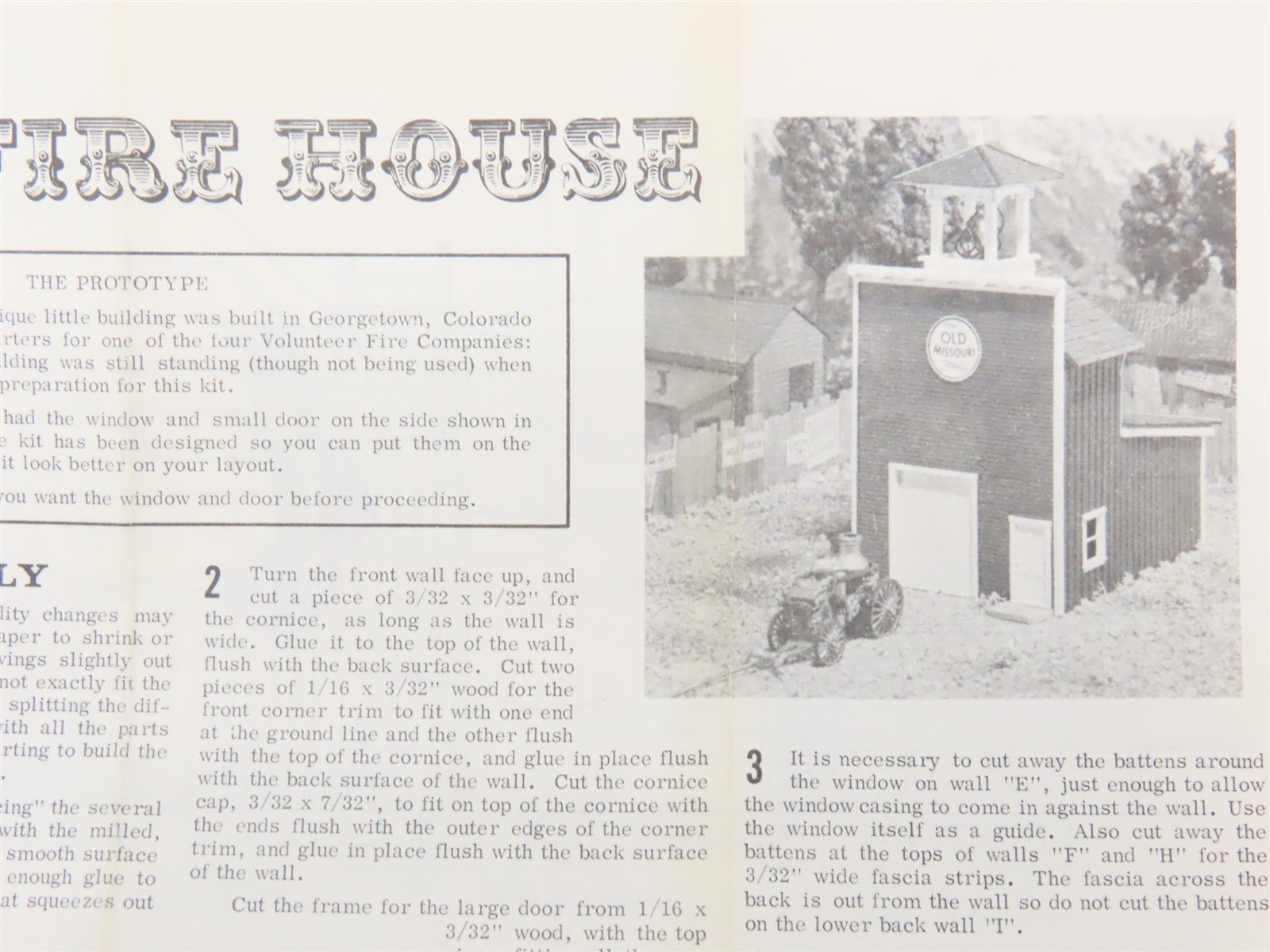 HO Scale Campbell 355-525 1875 Fire House Building Craftsman Kit