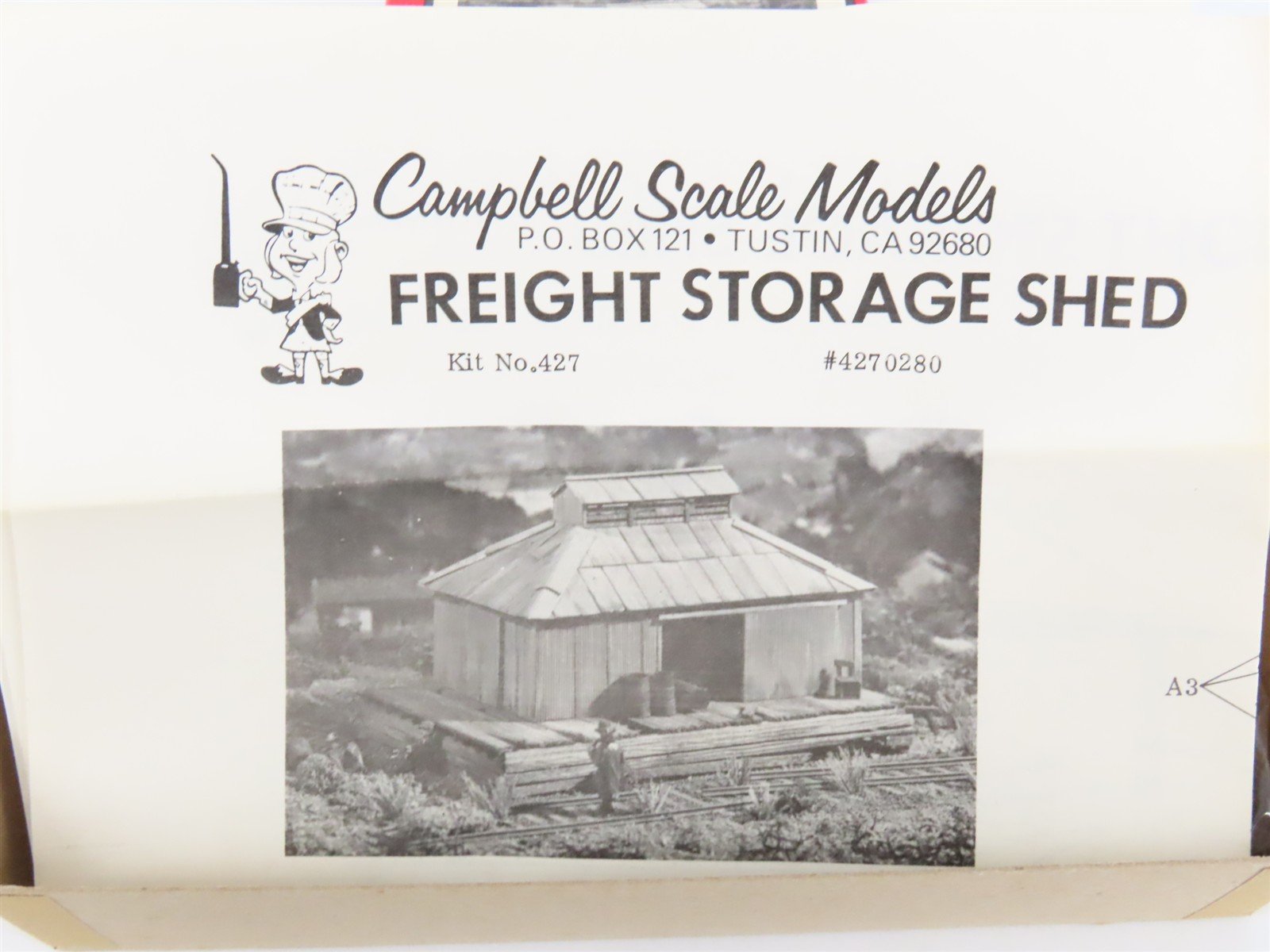 HO Scale Campbell 427 Freight Storage Shed Building Craftsman Kit