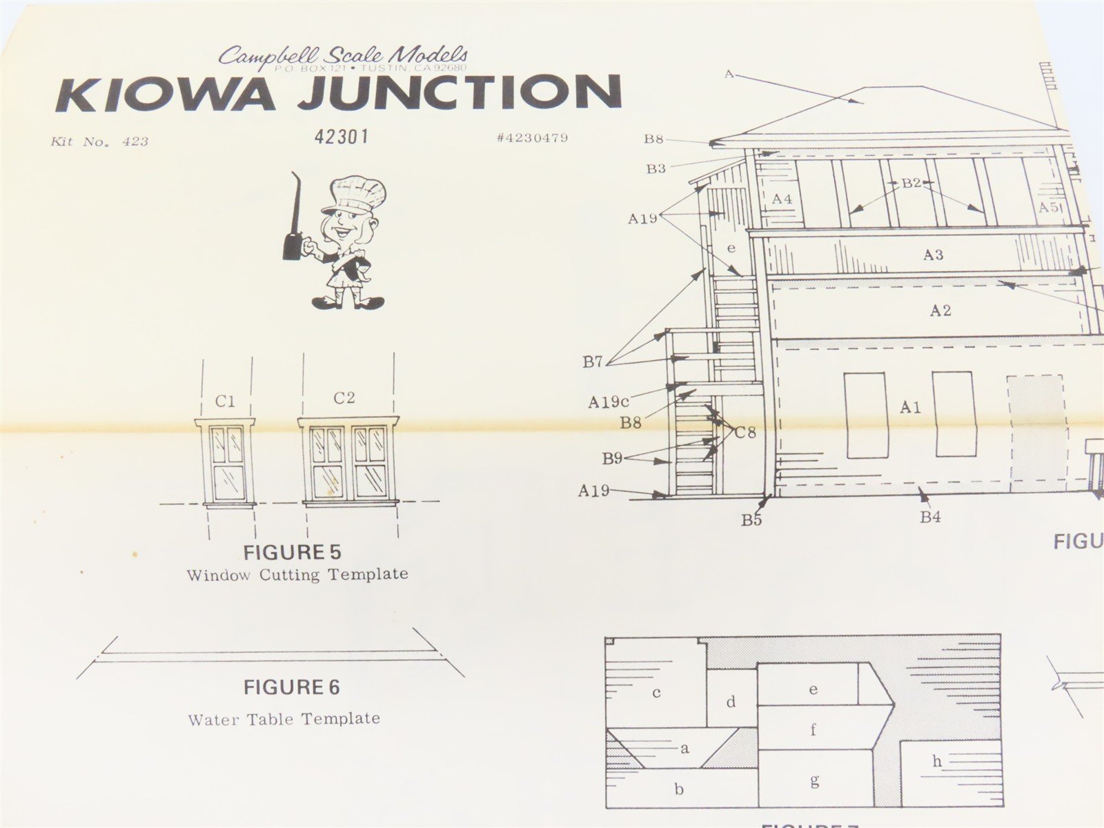 HO Scale Campbell 423 Kiowa Junction Building Craftsman Kit