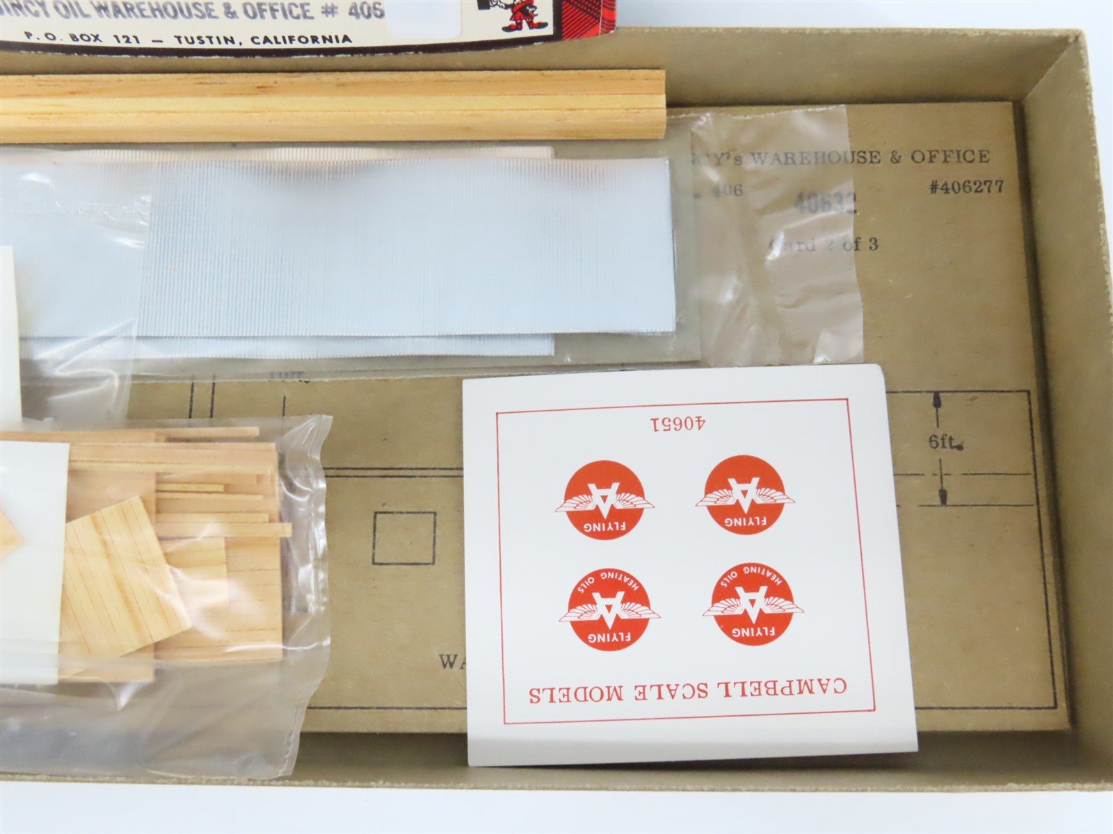 HO Scale Campbell 406 Quincy Oil Warehouse & Office Building Craftsman Kit