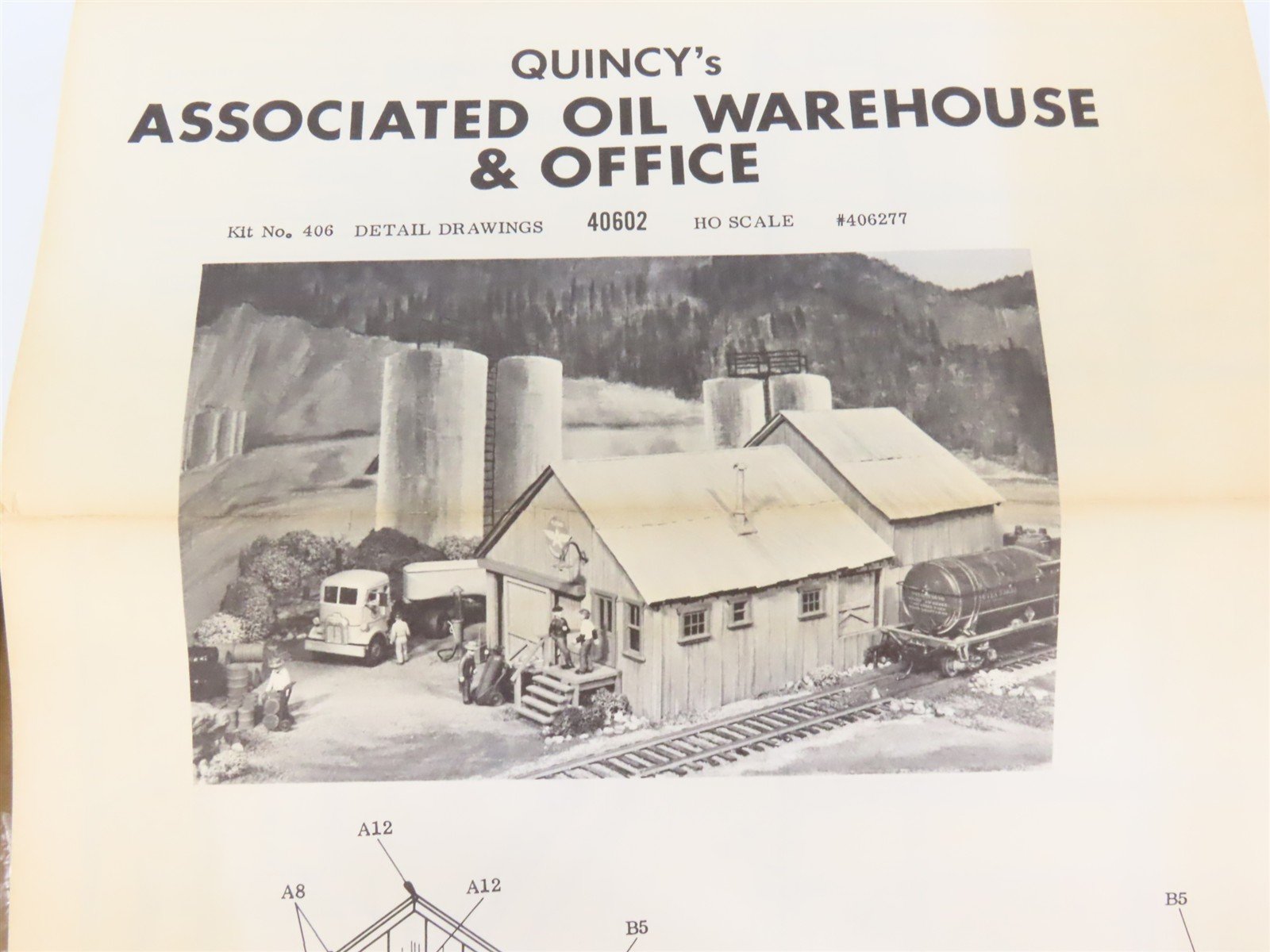 HO Scale Campbell 406 Quincy Oil Warehouse & Office Building Craftsman Kit