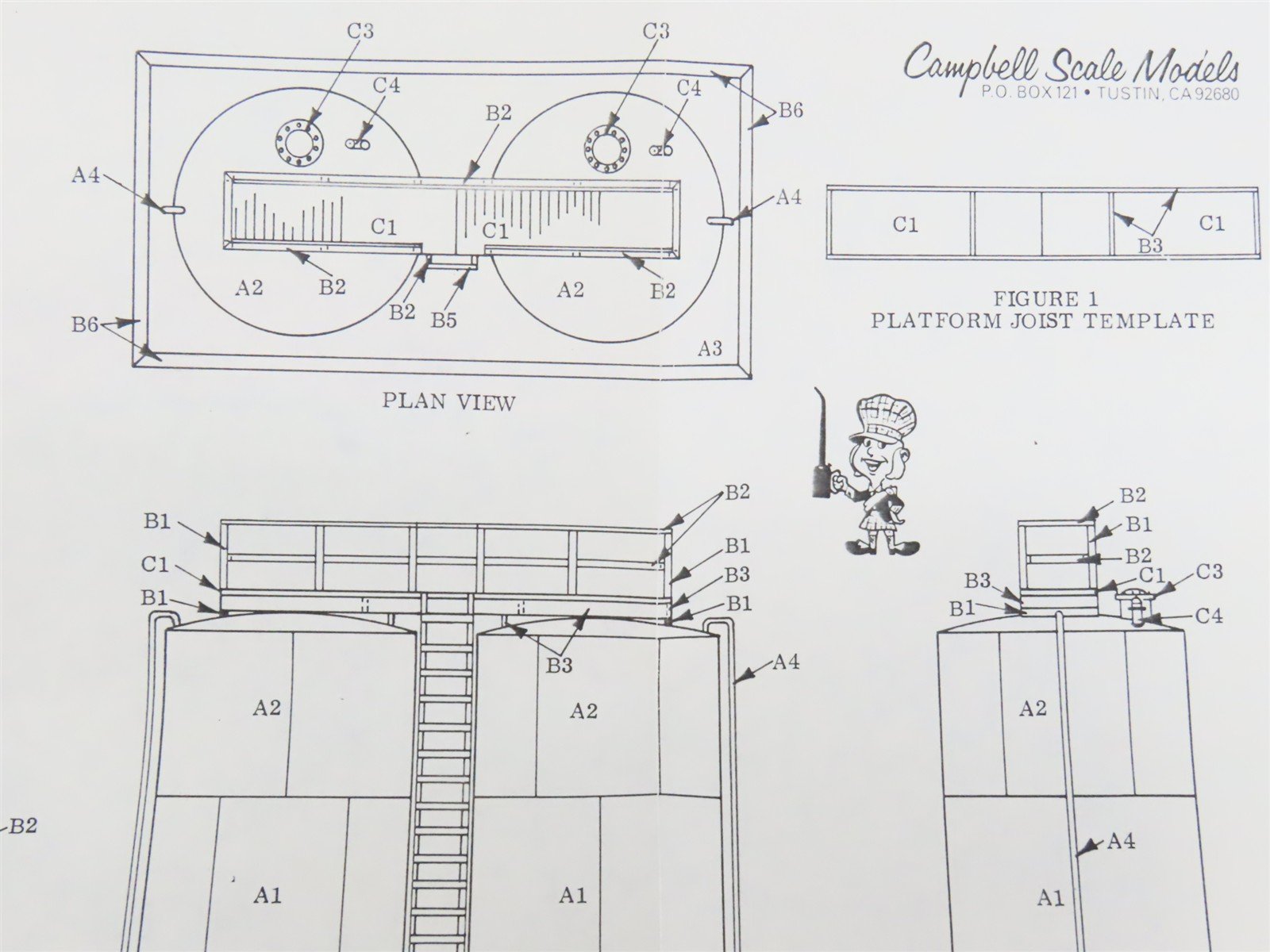 HO Scale Campbell 410 Loading Tanks Building Craftsman Kit