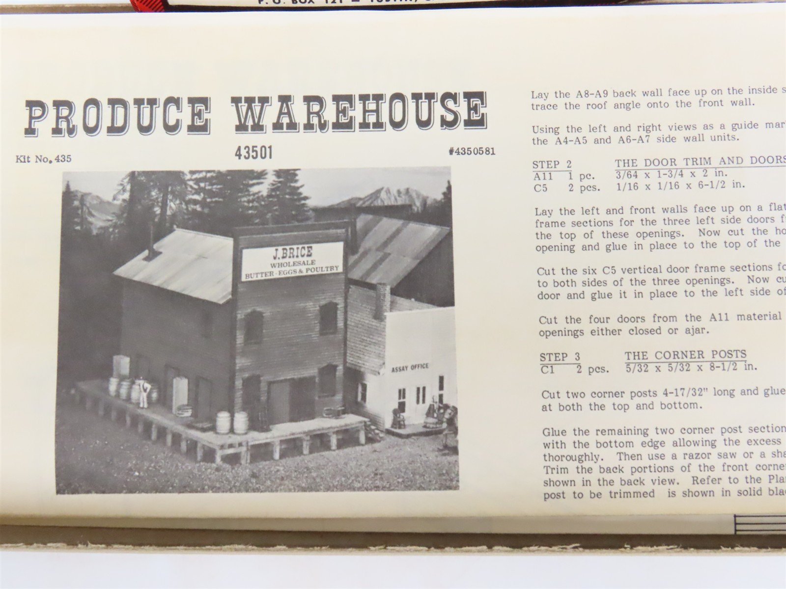HO Scale Campbell 435 Produce Warehouse Building Craftsman Kit