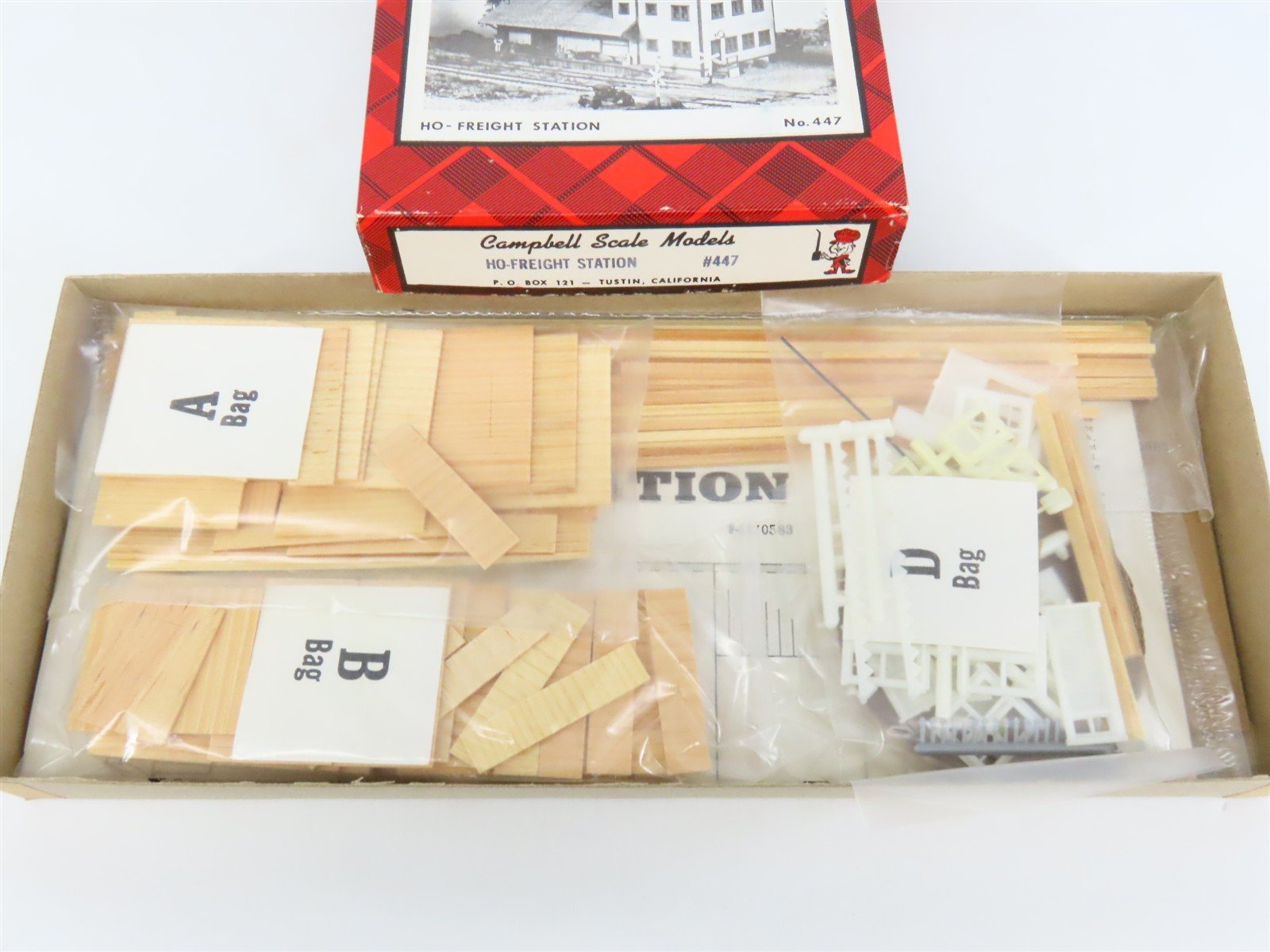 HO Scale Campbell 447 Freight Station Building Craftsman Kit