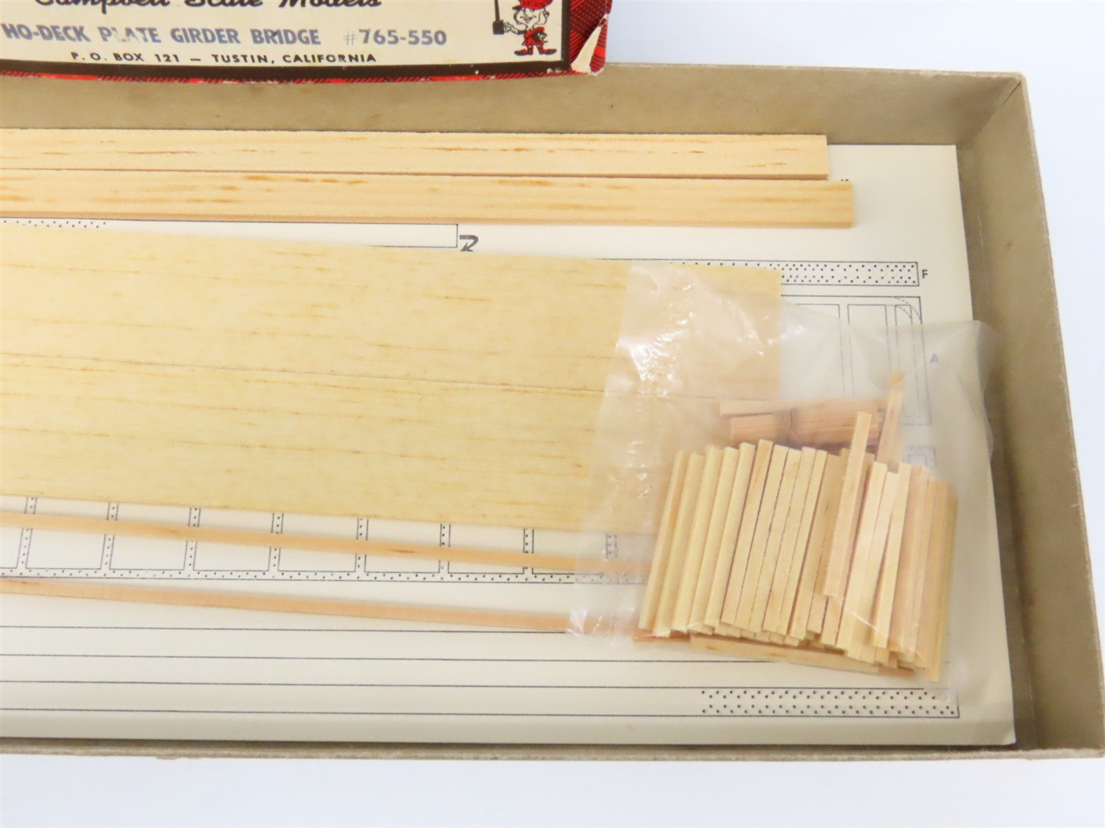 HO Scale Campbell 765-550 Deck Plate Girder Bridge Building Craftsman Kit