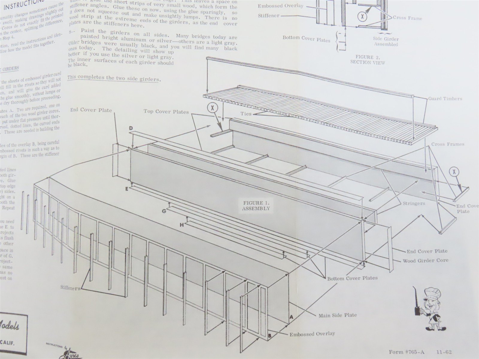HO Scale Campbell 765-550 Deck Plate Girder Bridge Building Craftsman Kit
