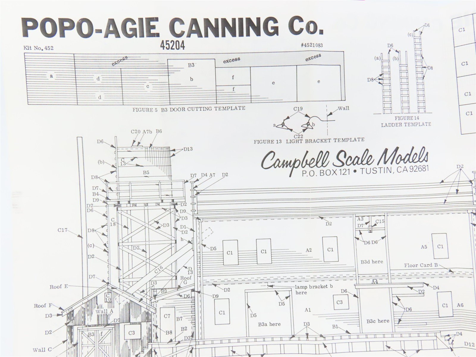 HO Scale Campbell 452 Popo-Agie Canning Co. Building Craftsman Kit