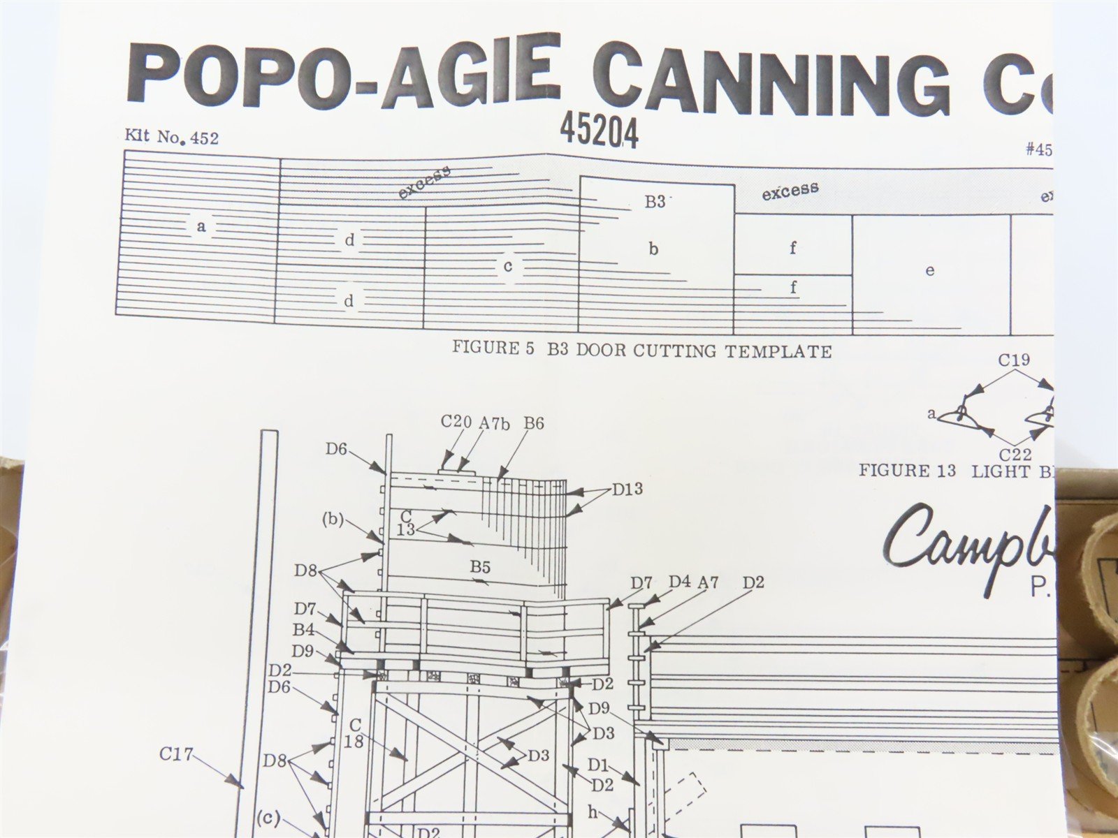 HO Scale Campbell 452 Popo-Agie Canning Co. Building Craftsman Kit