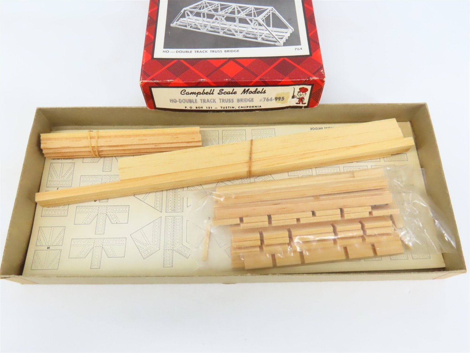 HO Scale Campbell 764-995 Double Track Truss Bridge Craftsman Kit
