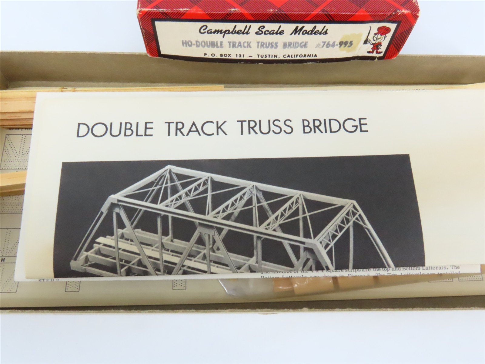 HO Scale Campbell 764-995 Double Track Truss Bridge Craftsman Kit