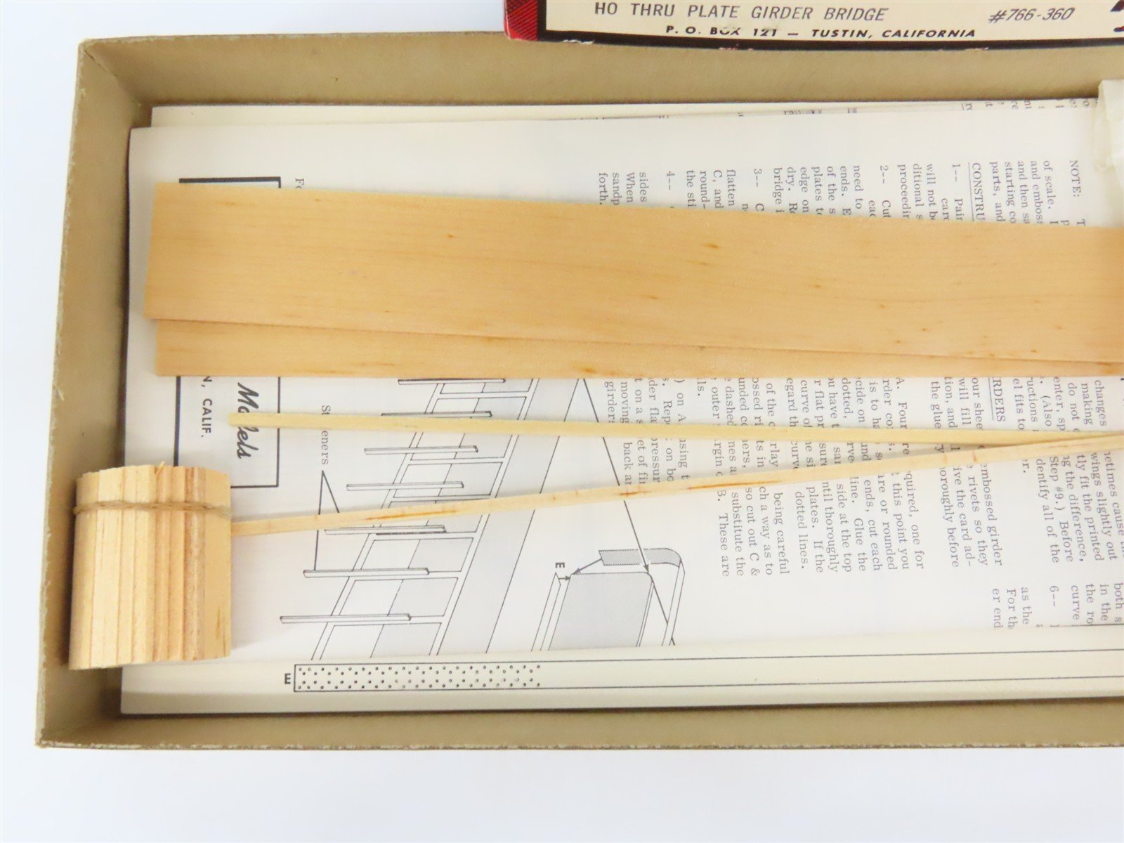 HO Scale Campbell 766-350 Thru-Plate Girder Bridge Building Craftsman Kit