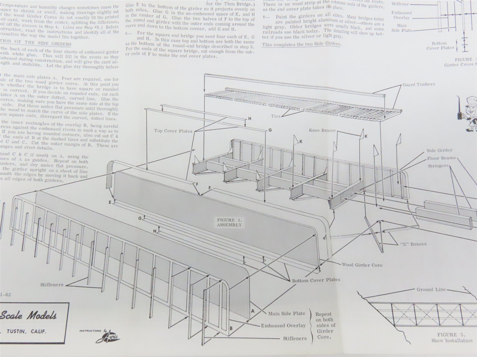 HO Scale Campbell 766-595 Thru-Plate Girder Bridge Building Craftsman Kit