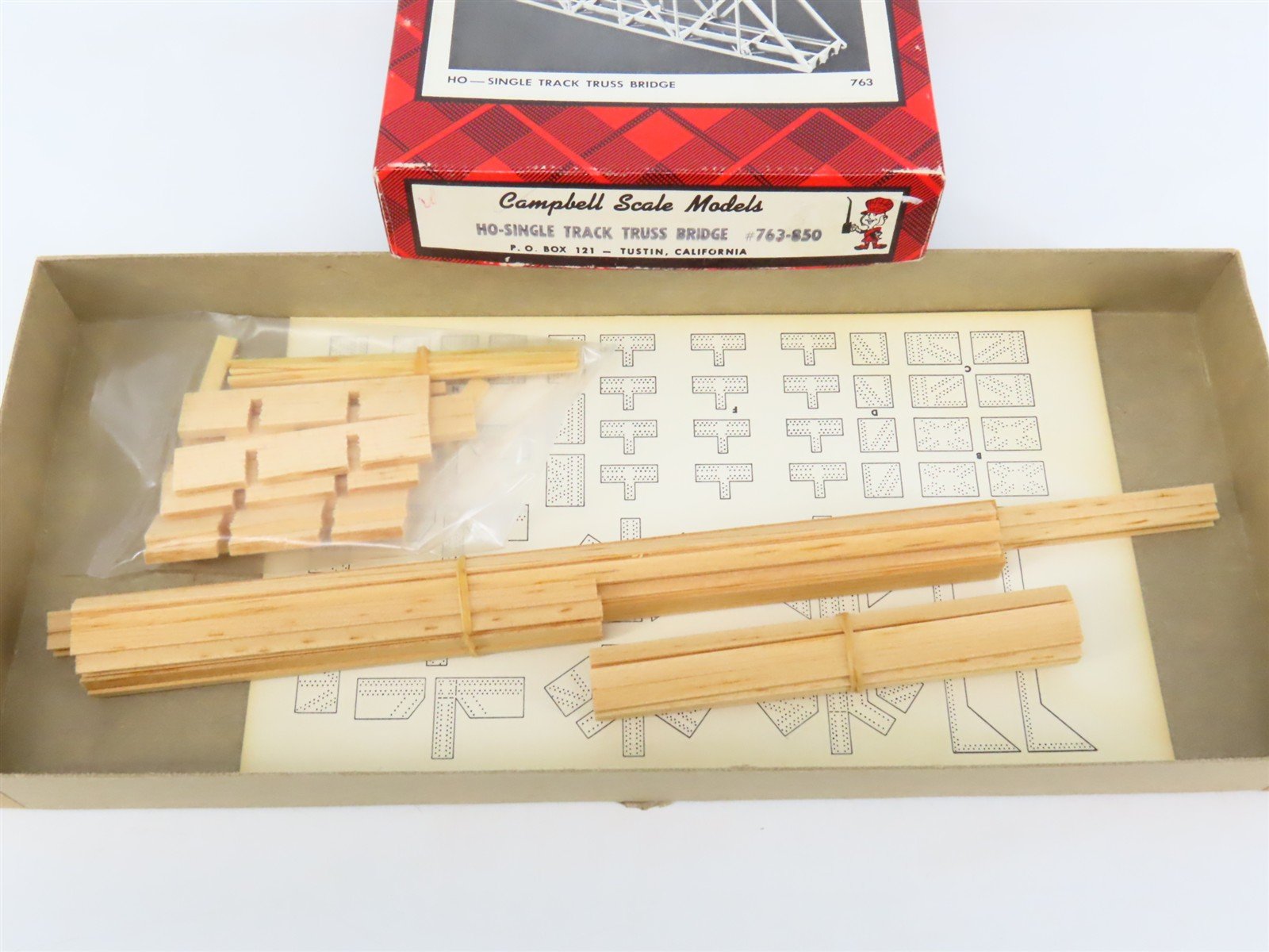 HO Scale Campbell 763-850 Single Track Truss Bridge Building Craftsman Kit