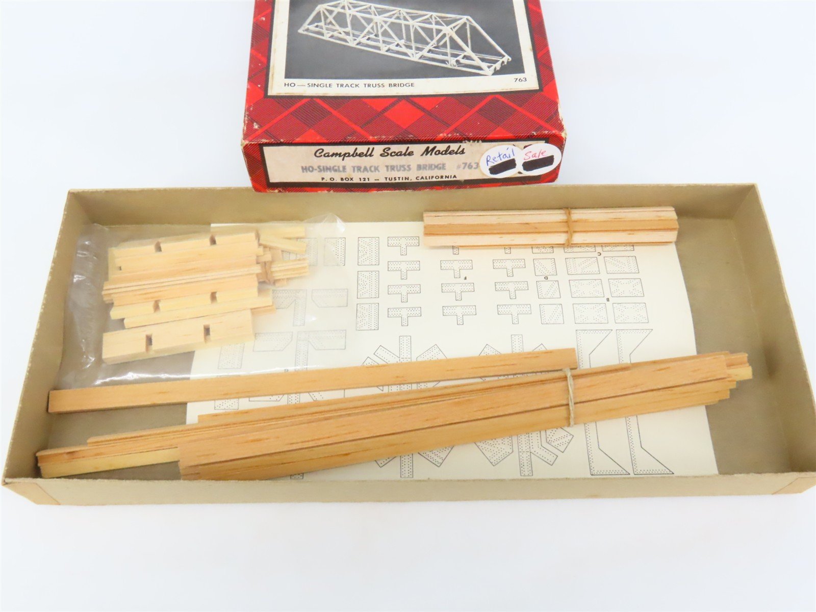 HO Scale Campbell 763 Single Track Truss Bridge Building Craftsman Kit
