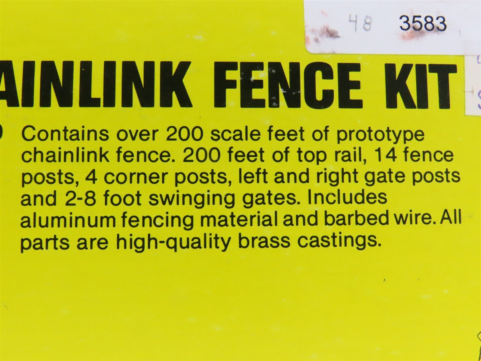 HO Scale Alloy Forms H-2009 Chainlink Fence Building Kit