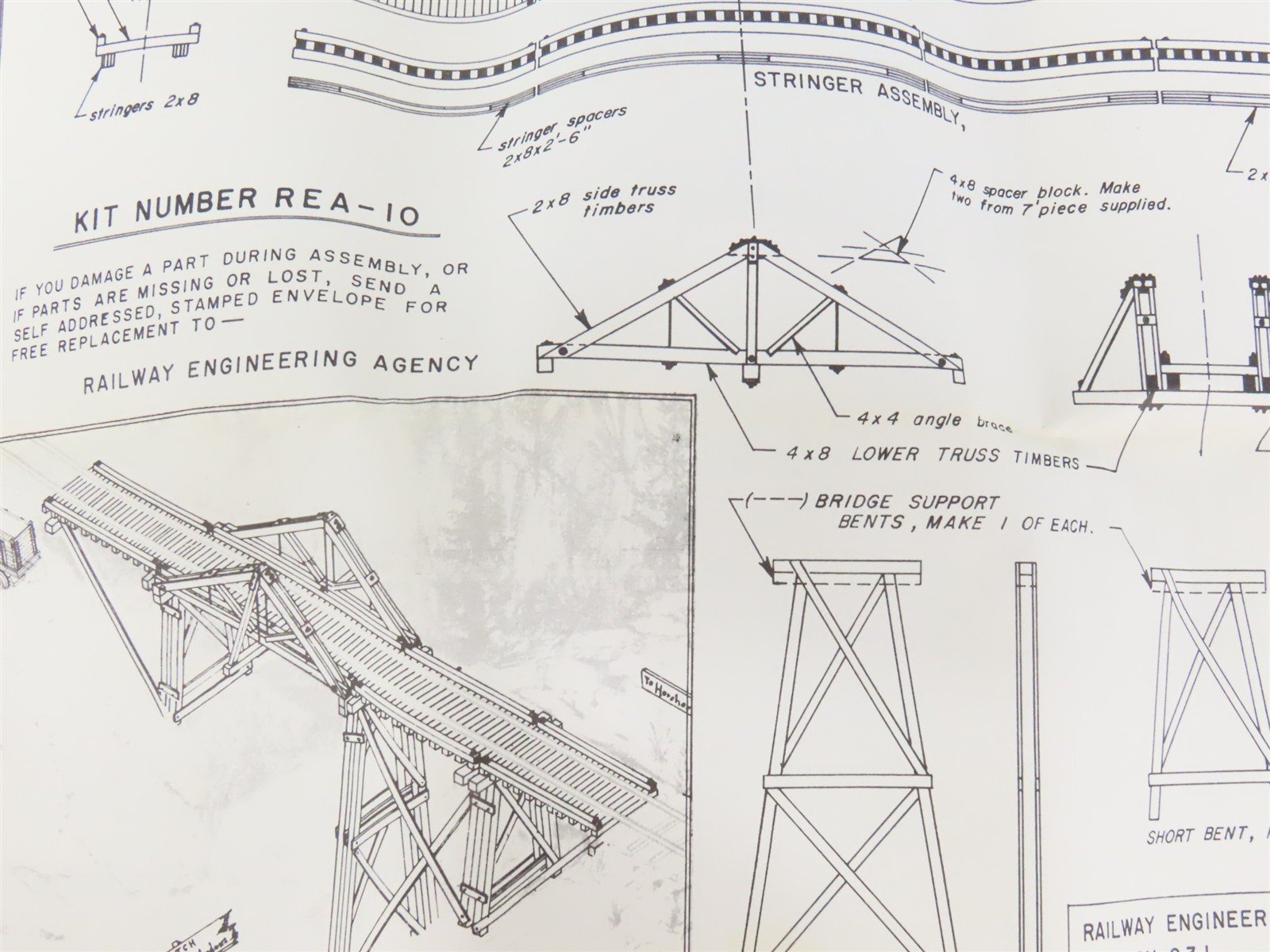 HO Scale Railway Engineering REA-10 King Truss Bridge Building Craftsman Kit