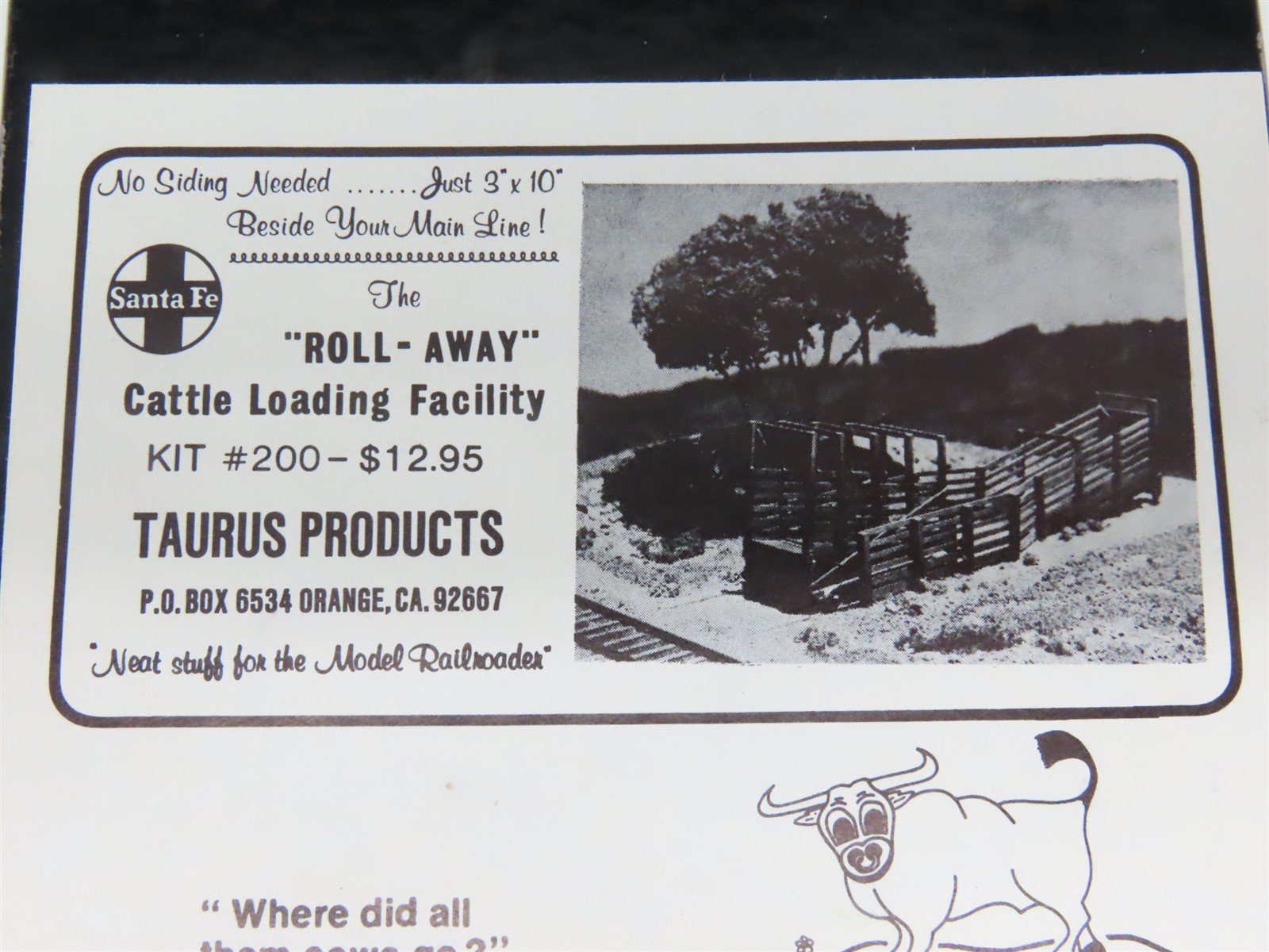 HO Scale Taurus Products 200 Roll-Away Cattle Loading Building Craftsman Kit
