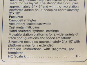 HO White Ground 2 MA&PA RR Notch Cliff Passenger Shelter Building Craftsman Kit