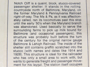 HO White Ground 2 MA&PA RR Notch Cliff Passenger Shelter Building Craftsman Kit