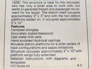 HO White Ground 2 MA&PA RR Notch Cliff Passenger Shelter Building Craftsman Kit