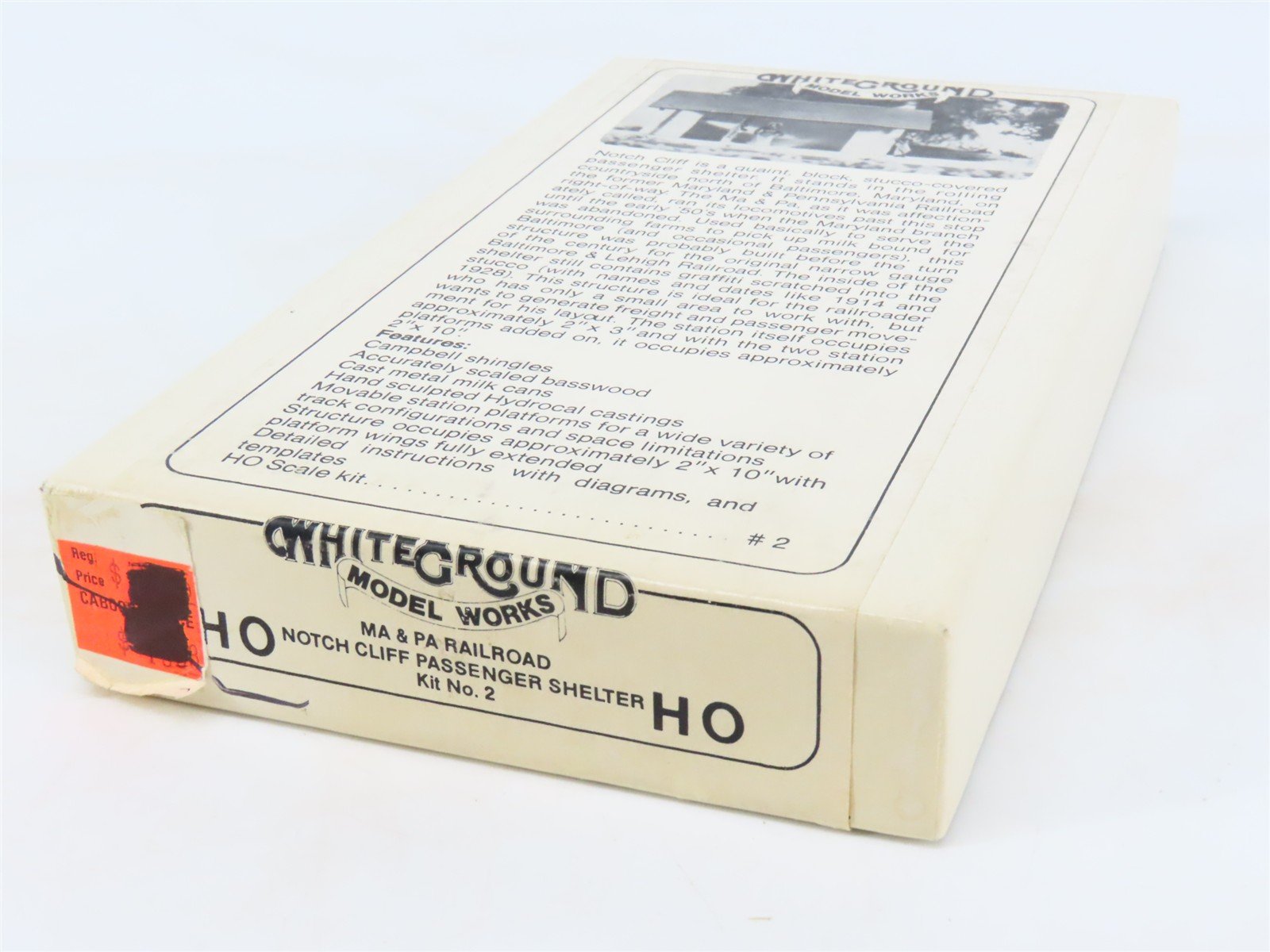 HO White Ground 2 MA&PA RR Notch Cliff Passenger Shelter Building Craftsman Kit