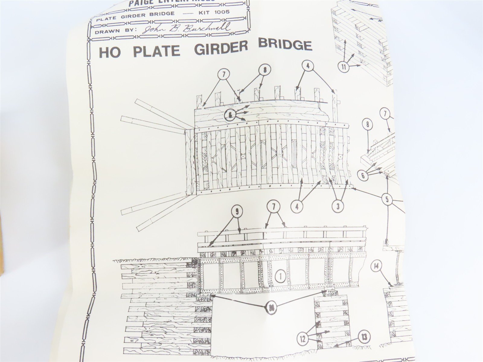 HO Scale Paige Enterprises 1005 Plate Girder Bridge Building Craftsman Kit