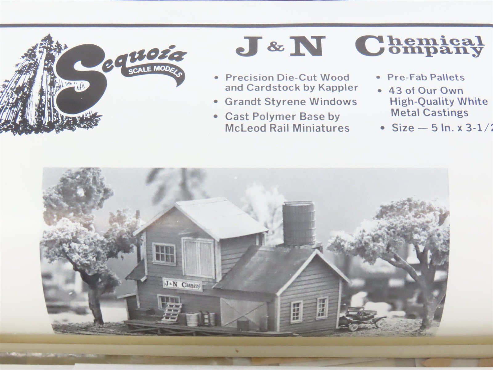 HO Scale Sequoia 4014 J&N Chemical Co. Building Craftsman Kit
