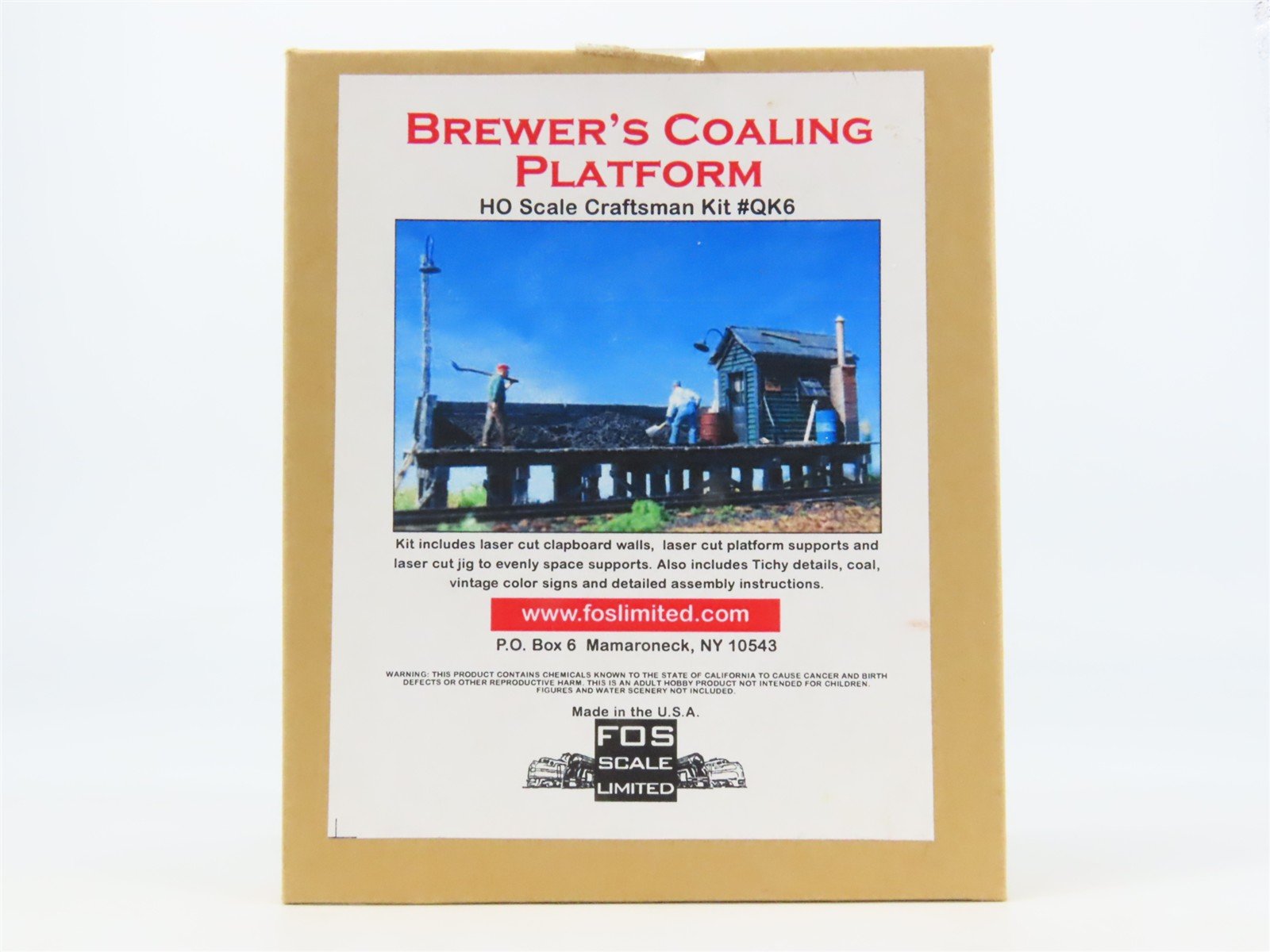 HO Scale FOS Scale Ltd #QK6 Brewer's Coaling Platform Building Craftsman Kit