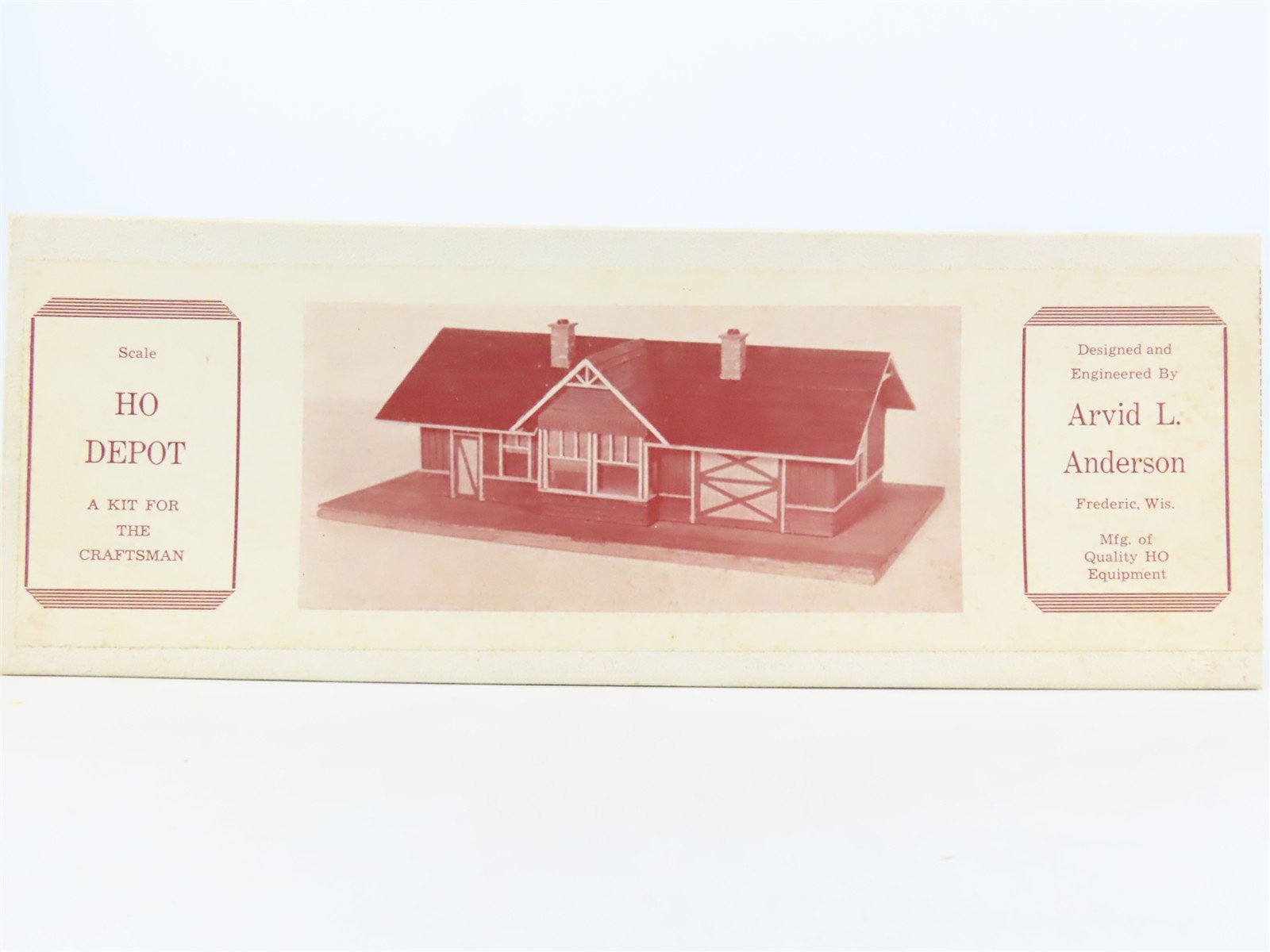 HO 1/87 Scale Arvid L. Anderson Craftsman Kit #3000 Depot