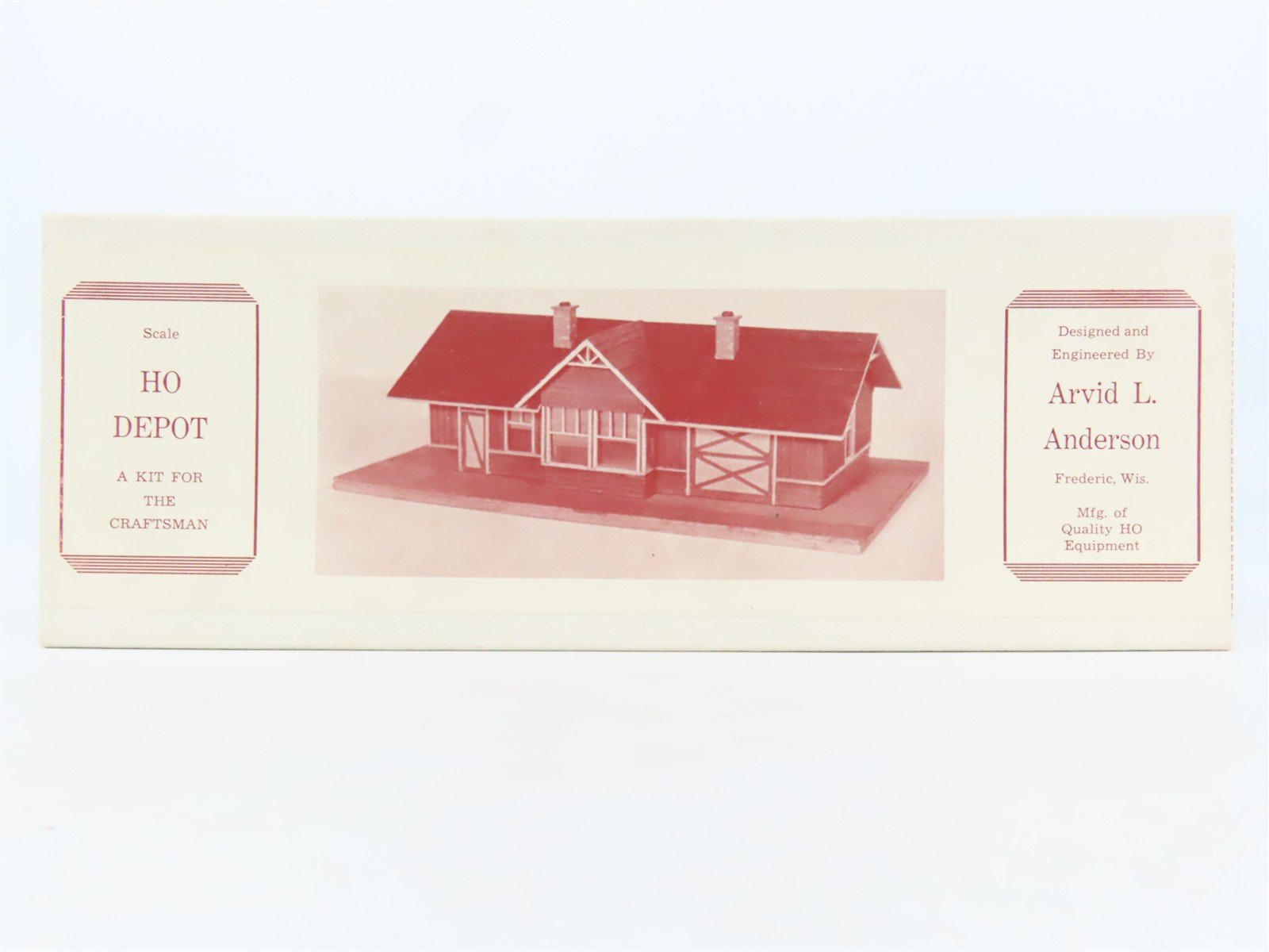 HO 1/87 Scale Arvid L. Anderson Craftsman Kit #3000 Depot