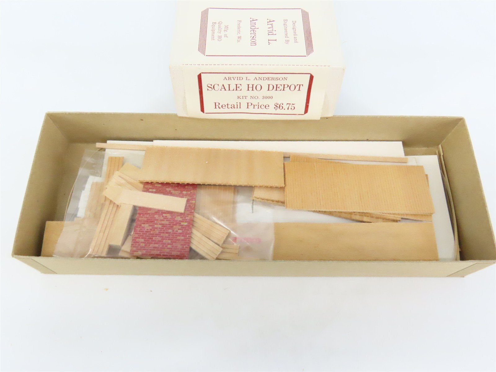 HO 1/87 Scale Arvid L. Anderson Craftsman Kit #3000 Depot