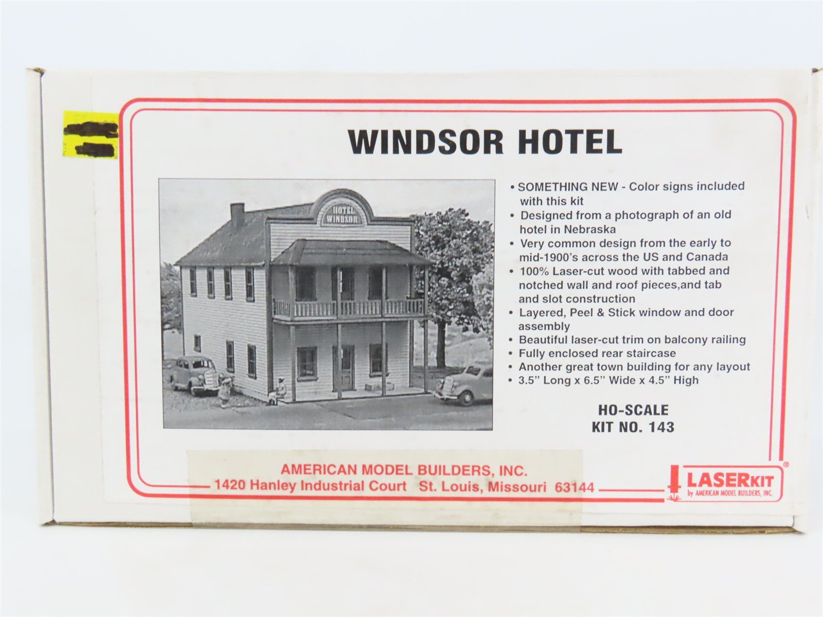 HO 1/87 Scale American Model Builders LaserKit #143 Windsor Hotel - SEALED