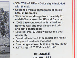 HO 1/87 Scale American Model Builders LaserKit #143 Windsor Hotel - SEALED