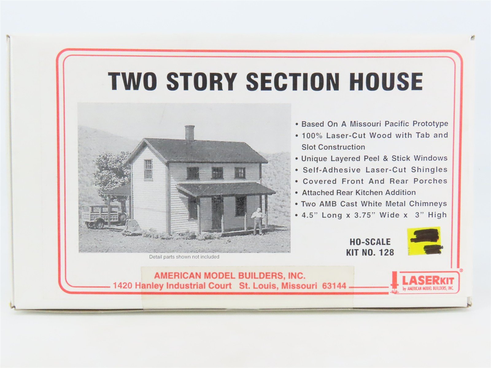 HO Scale American Model Builders LaserKit #128 Two-Story Section House - SEALED