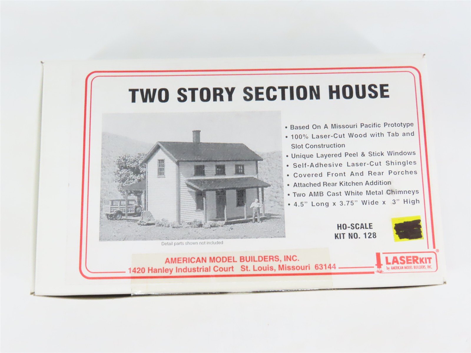 HO Scale American Model Builders LaserKit #128 Two-Story Section House - SEALED