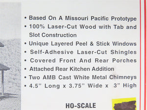 HO Scale American Model Builders LaserKit #128 Two-Story Section House - SEALED