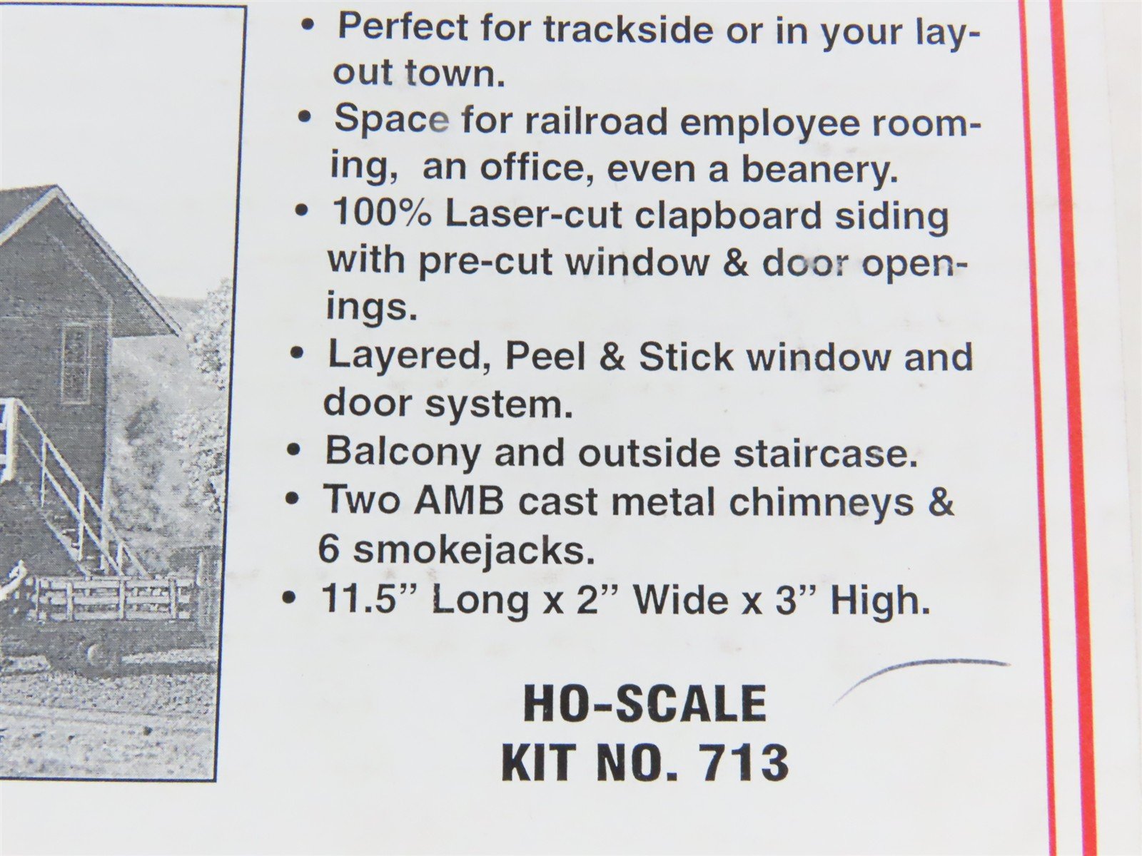 HO Scale American Model Builders LaserKit #713 Lineside Railroad Rooming House