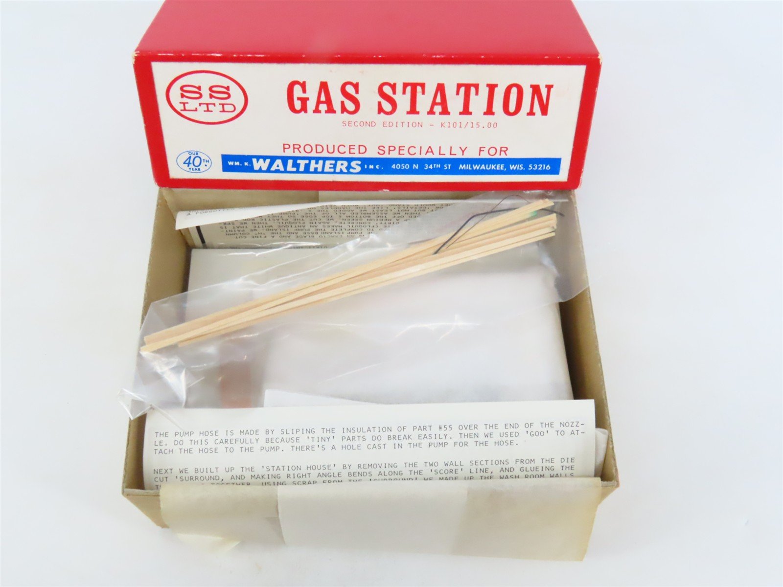 HO 1/87 Walthers/Scale Structures SS LTD Craftsman Kit #K101 Gas Station