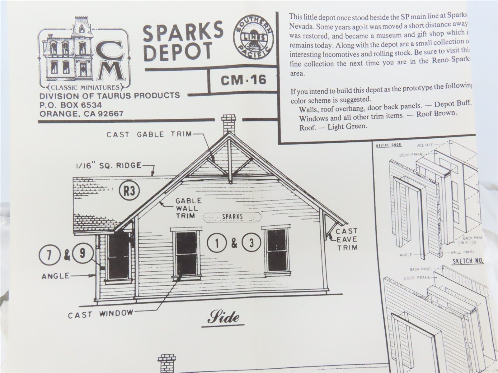 HO 1/87 Scale Classic Miniatures Craftsman Kit #CM-16 Sparks Depot