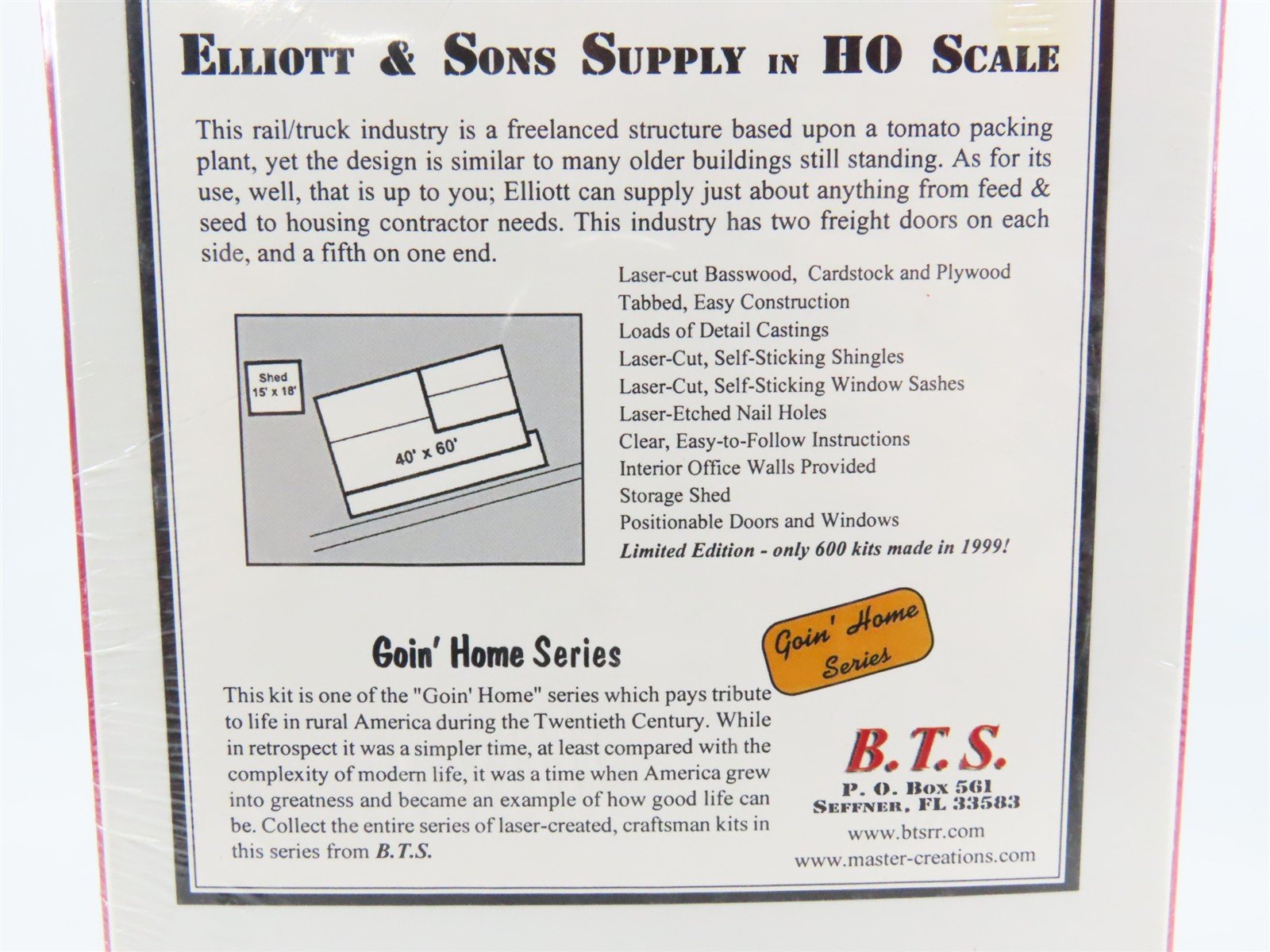 HO Master Creations B.T.S. Goin' Home Kit #27106 Elliot & Sons Supply - SEALED