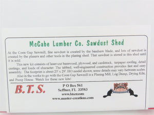 HO 1/87 Scale B.T.S. Laser-cut Kit #28220 McCabe Sawdust Shed - SEALED