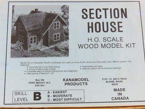 HO 1/87 Scale Kanamodel Products Craftsman Kit #102B Section House - SEALED