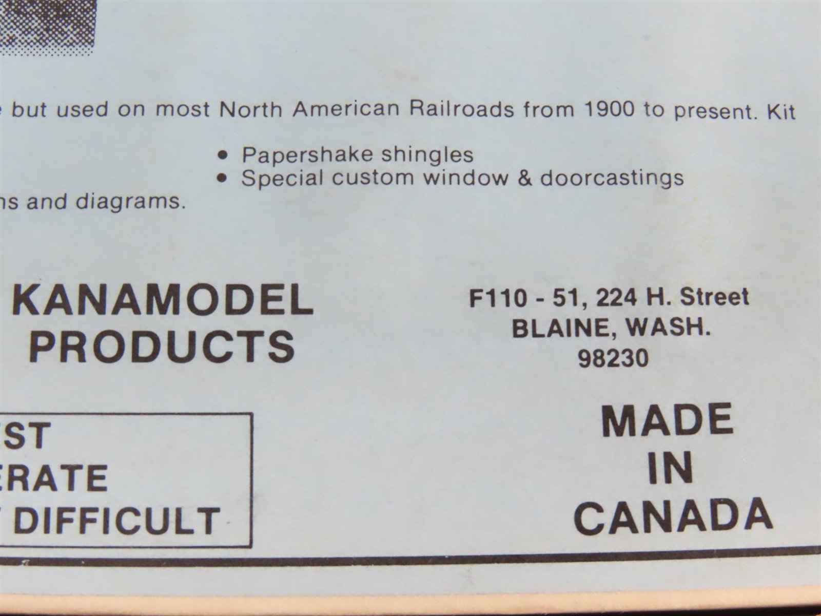 HO 1/87 Scale Kanamodel Products Craftsman Kit #102B Section House - SEALED