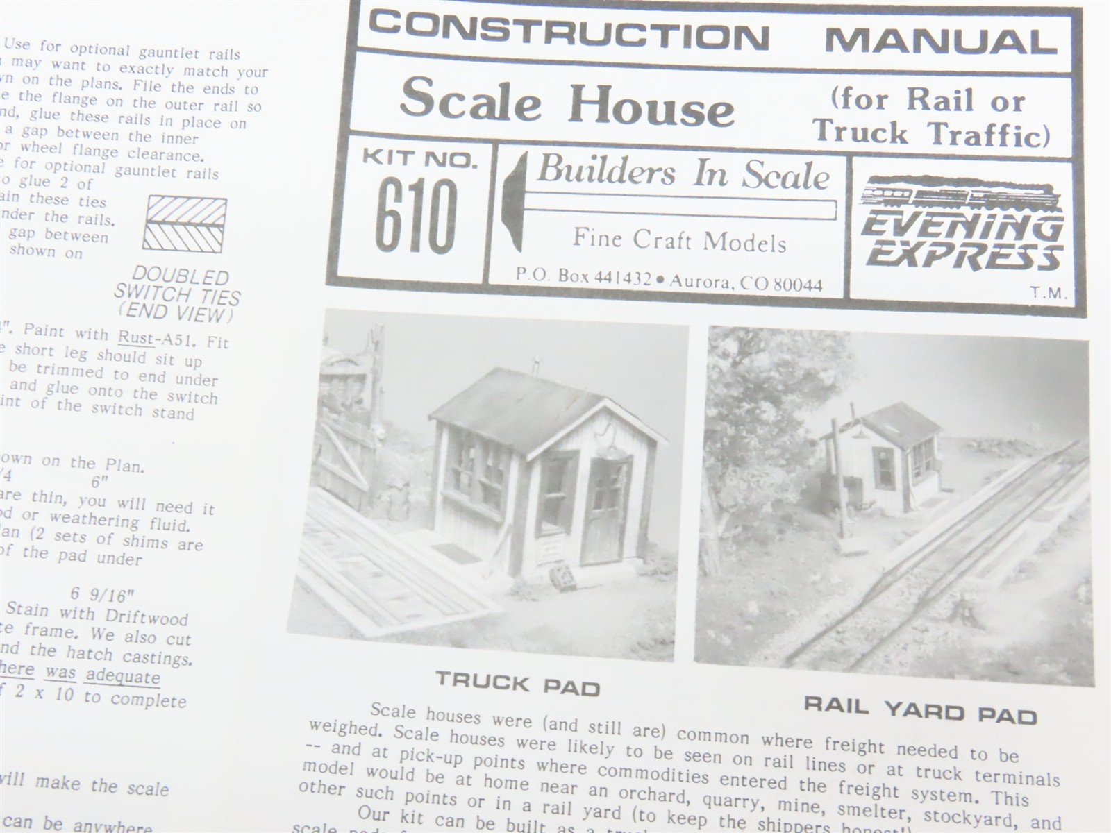 HO 1/87 Builders In Scale Evening Express Craft-Style Kit #610 Scale House
